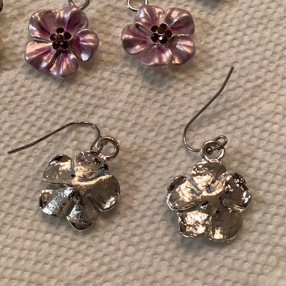 Silver Tone Different Color Replacement Earrings - image 7